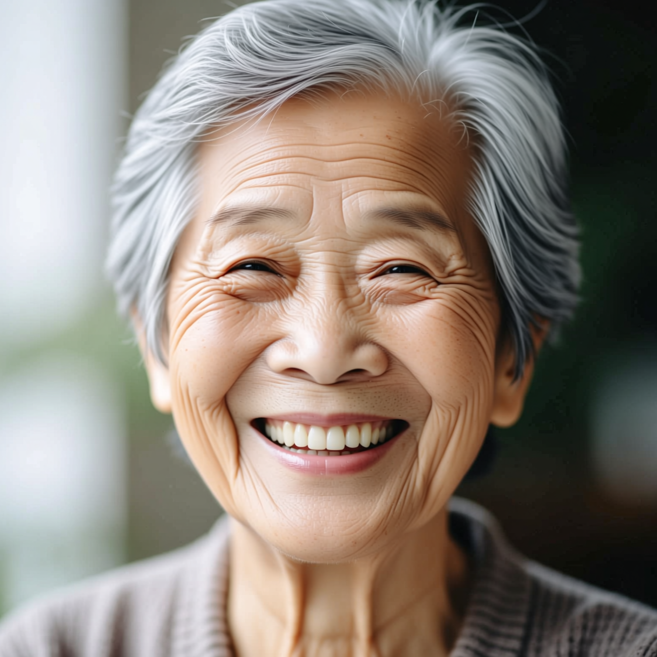 ai age progression — Aged, Smiling example