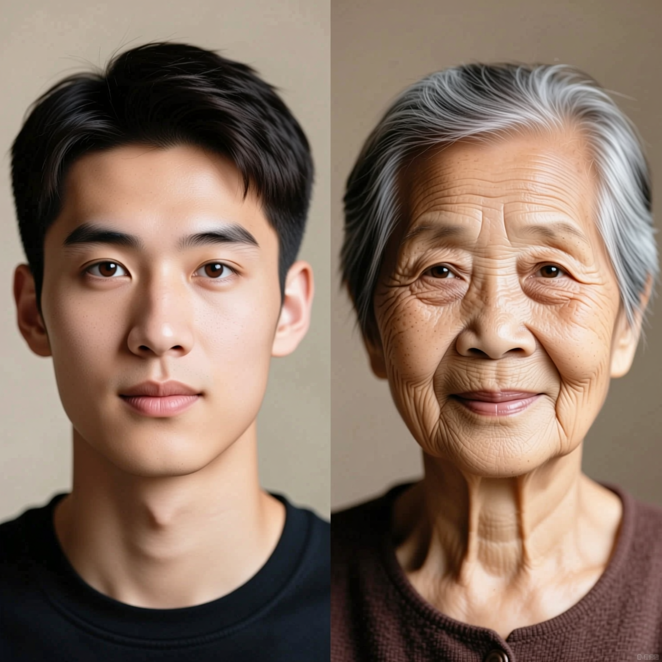 ai age progression — Now and Later example