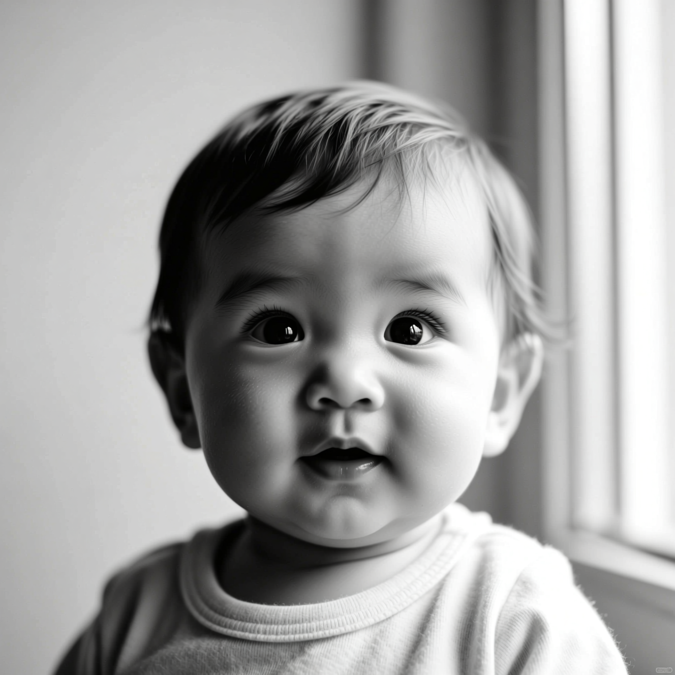 ai baby photo generator — Baby, Black and White example