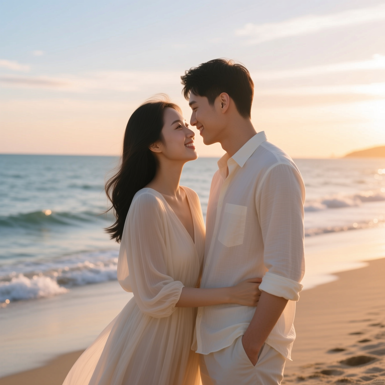 ai engagement photos — Beach Engagement example