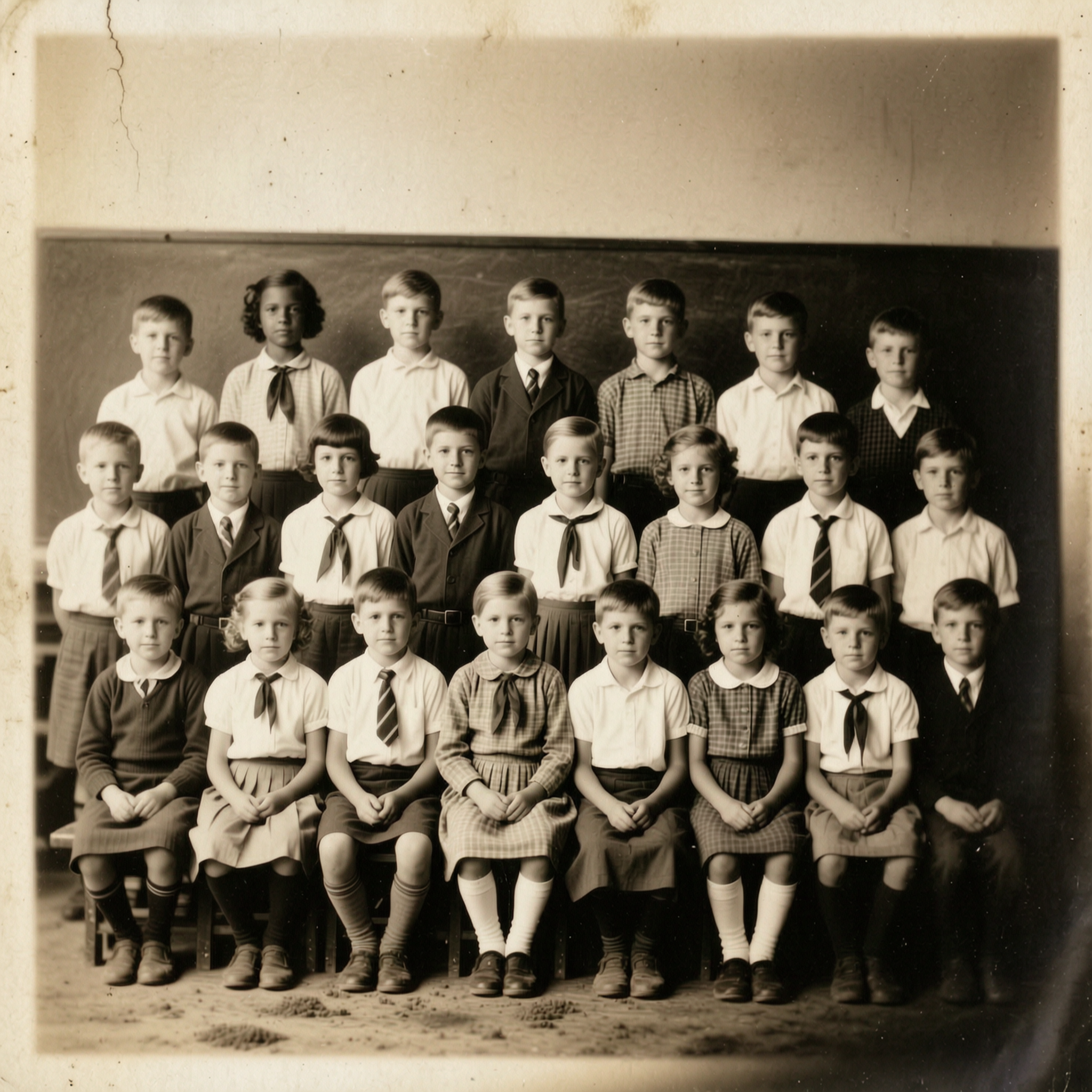 ai photo restoration — Dusty Group Photo example